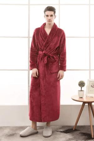 Peignoir homme chaud polaire intérieur