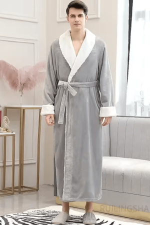 Peignoir homme polaire douche confortable