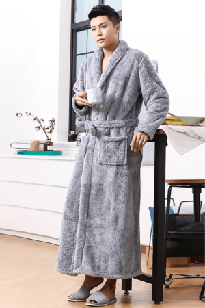 Peignoir homme polaire épais chaud